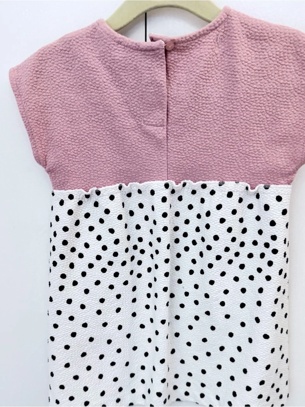 Zara Pink & White Textured Polka Dot Baby/Toddler Dress